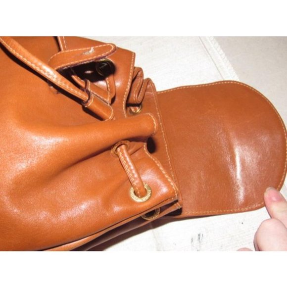 Gucci Drawstring Top Bamboo Line Bamboo Handle And Straps Brown Leather Backpack - Picture 7 of 12